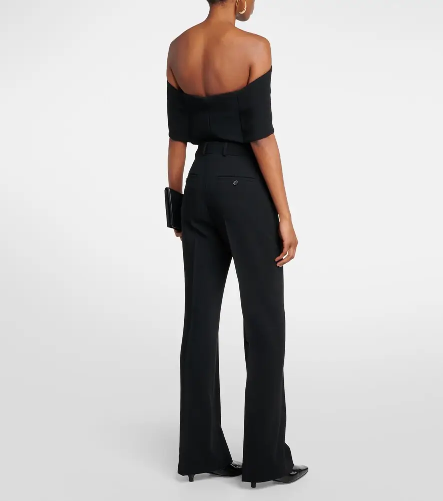 TOTEME High-rise pleated crêpe flared pants | Thumbnail 5
