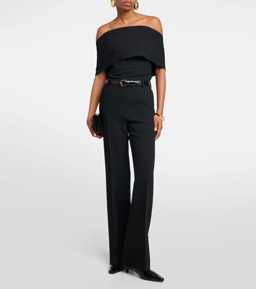 TOTEME High-rise pleated crêpe flared pants | Thumbnail 6