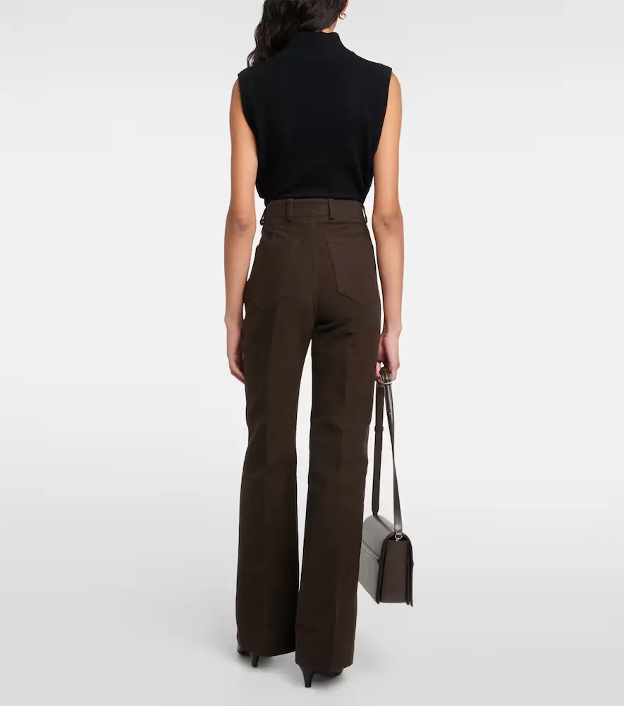 TOTEME High-rise velour straight pants | Thumbnail 2