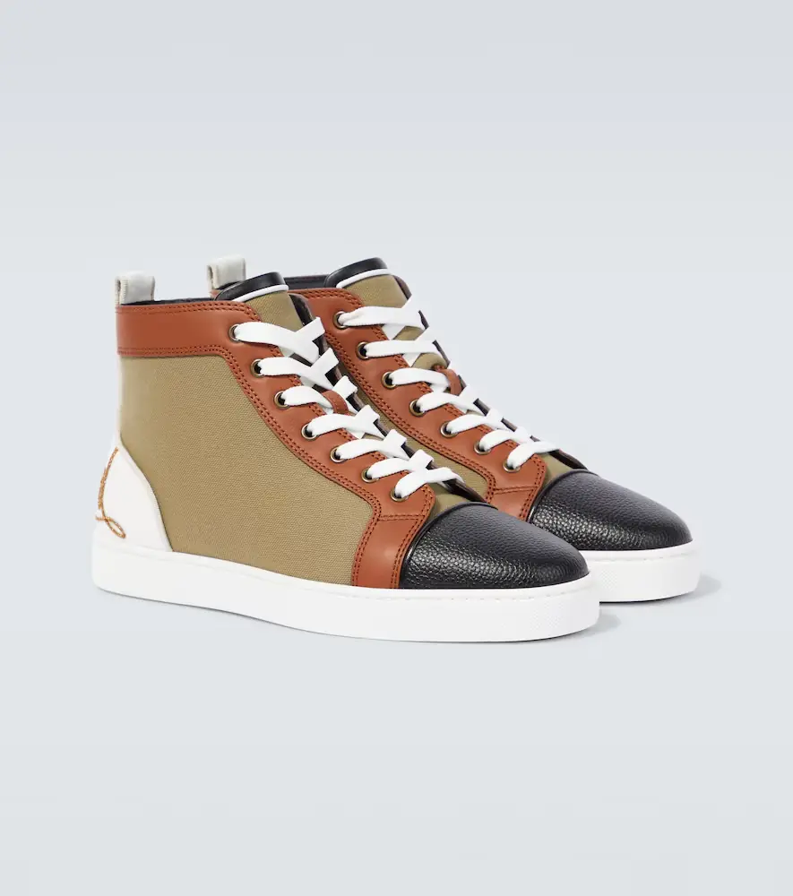 Christian Louboutin Fun Louis leather-trimmed sneakers | Thumbnail 4 Christian Louboutin Fun Louis leather-trimmed sneakers | Thumbnail 4