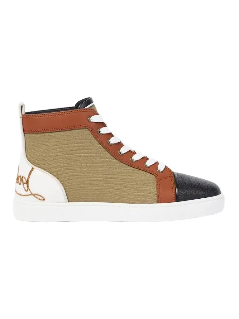 Fun Louis leather-trimmed sneakers Fun Louis leather-trimmed sneakers