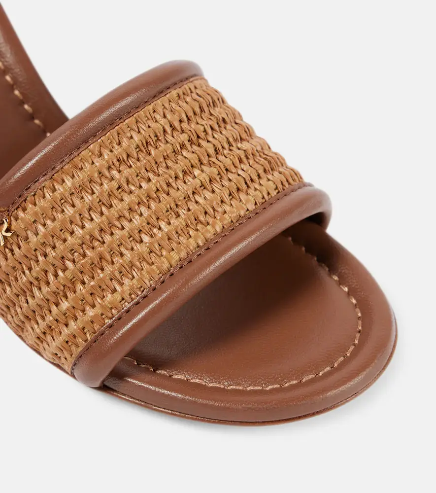 Gianvito Rossi Marbella leather-trimmed raffia mules | Thumbnail 2