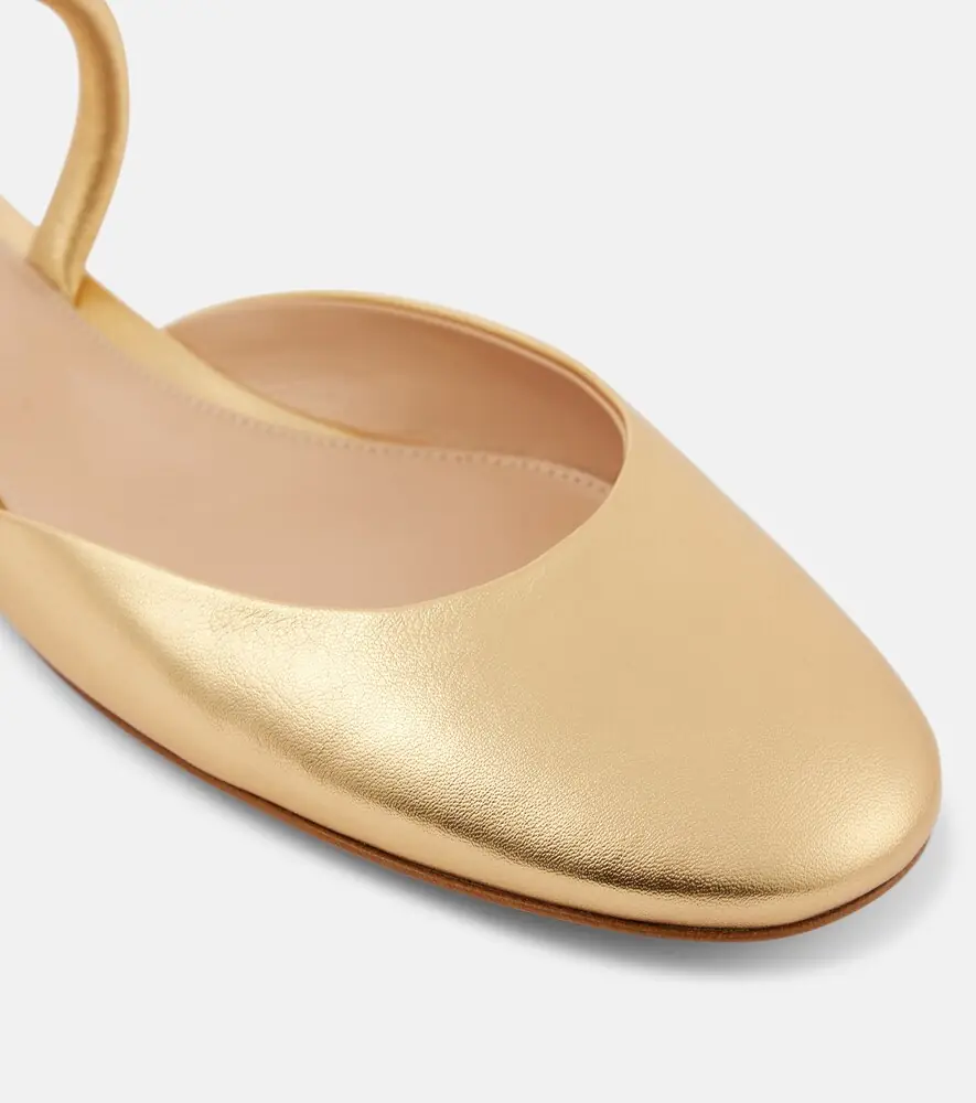 Gianvito Rossi Metallic leather ballet flats | Thumbnail 2
