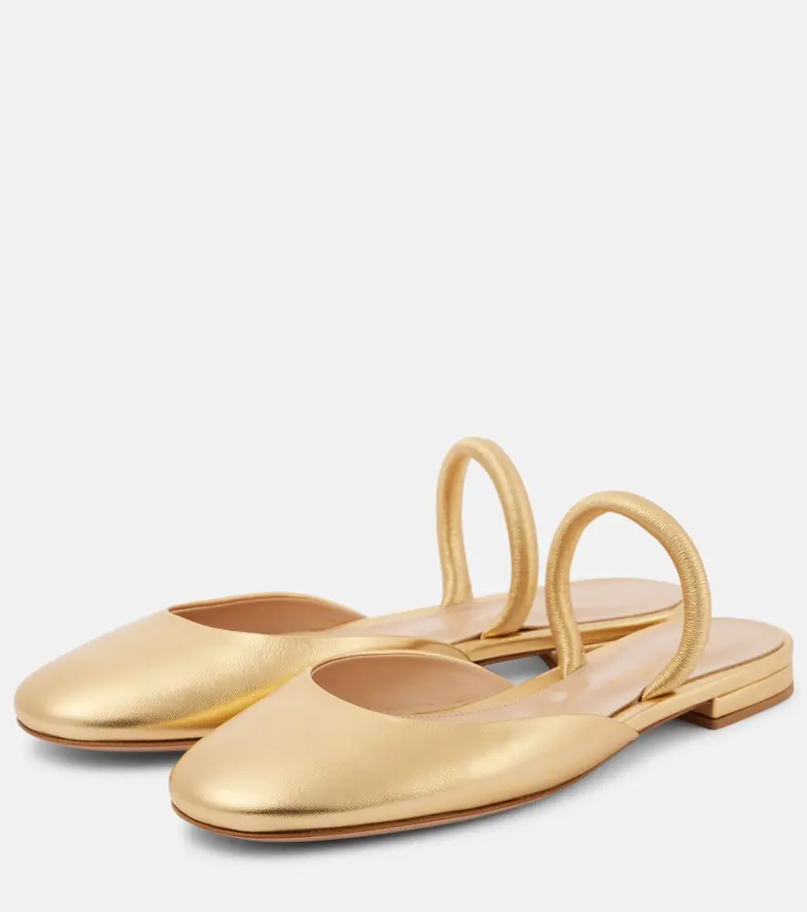Gianvito Rossi Metallic leather ballet flats | Thumbnail 4