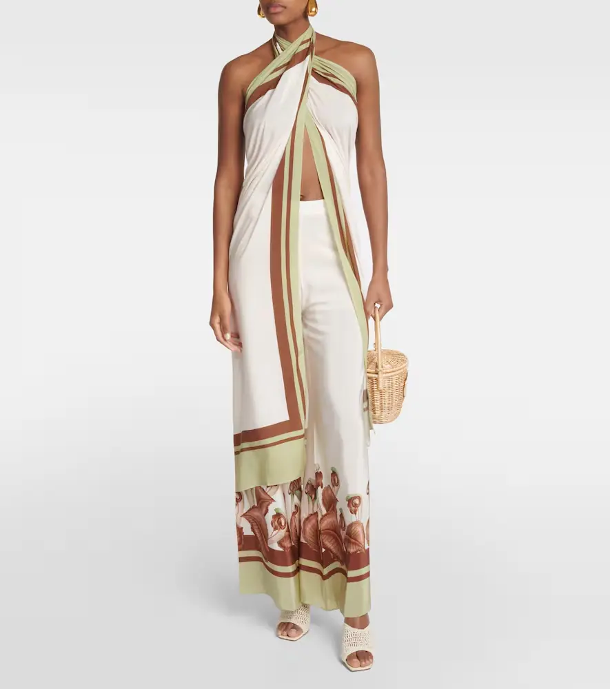 ADRIANA DEGREAS Arisaema high-rise silk wide-leg pants | Thumbnail 5 ADRIANA DEGREAS Arisaema high-rise silk wide-leg pants | Thumbnail 5