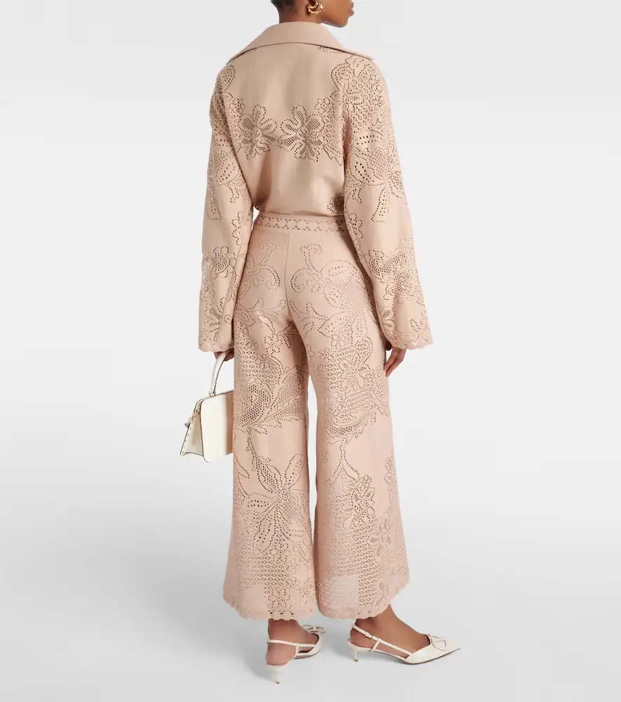 Valentino Garavani Guipure lace wide-leg pants | Thumbnail 2