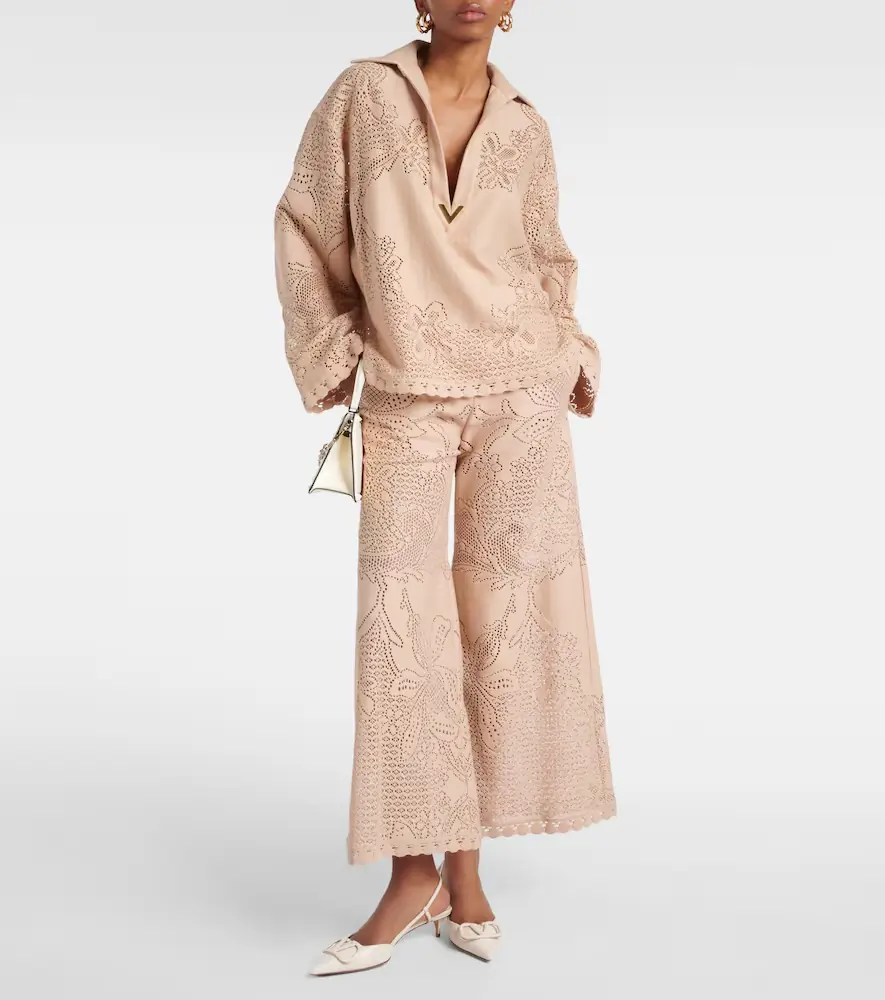 Valentino Garavani Guipure lace wide-leg pants | Thumbnail 4