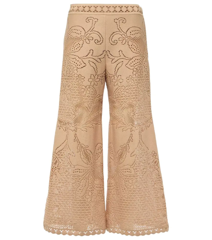 Valentino Garavani Guipure lace wide-leg pants