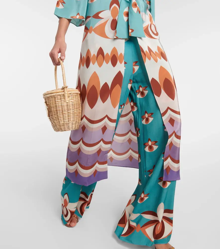 ADRIANA DEGREAS Vintage printed silk maxi dress | Thumbnail 6
