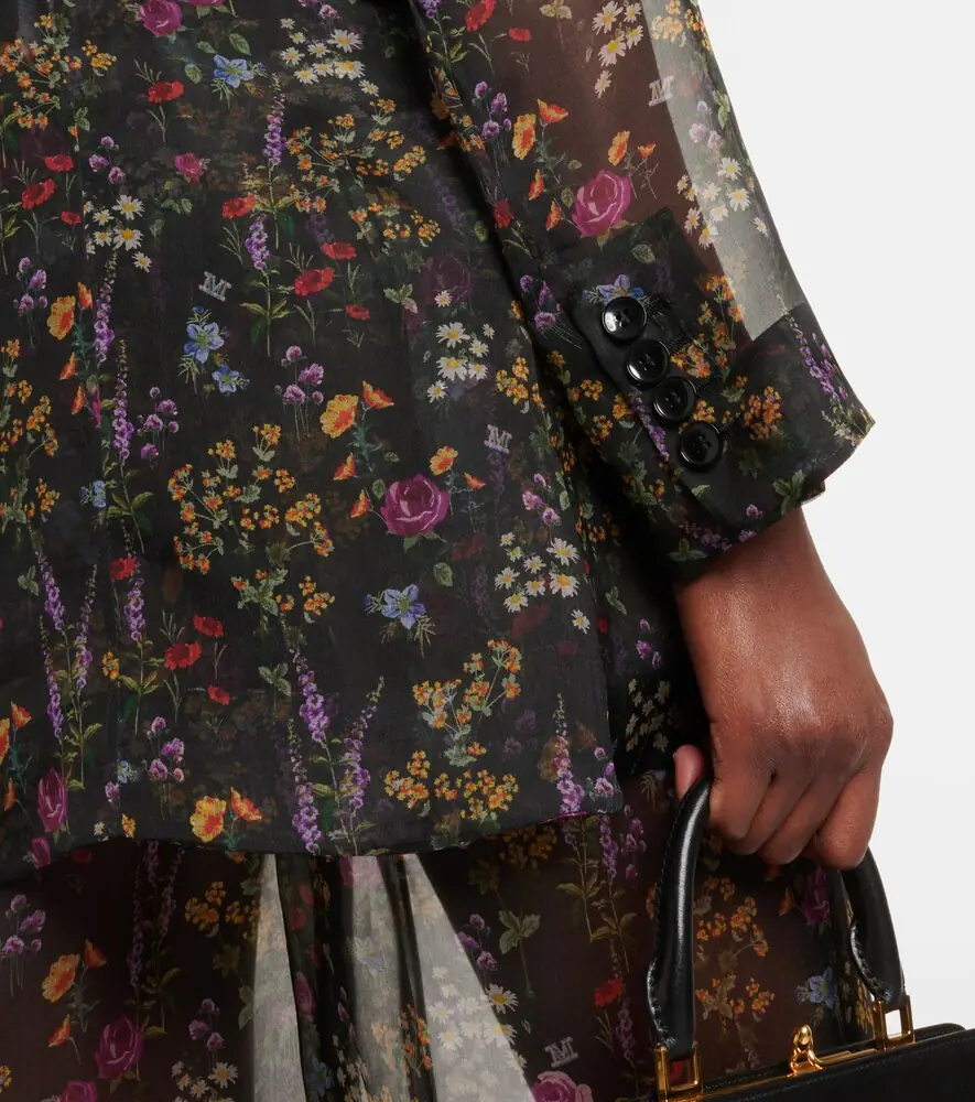 Max Mara Jabot floral silk organza blouse | Thumbnail 3 Max Mara Jabot floral silk organza blouse | Thumbnail 3