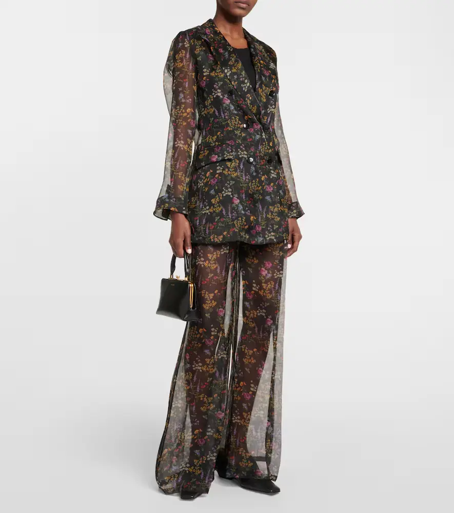 Max Mara Jabot floral silk organza blouse | Thumbnail 4 Max Mara Jabot floral silk organza blouse | Thumbnail 4