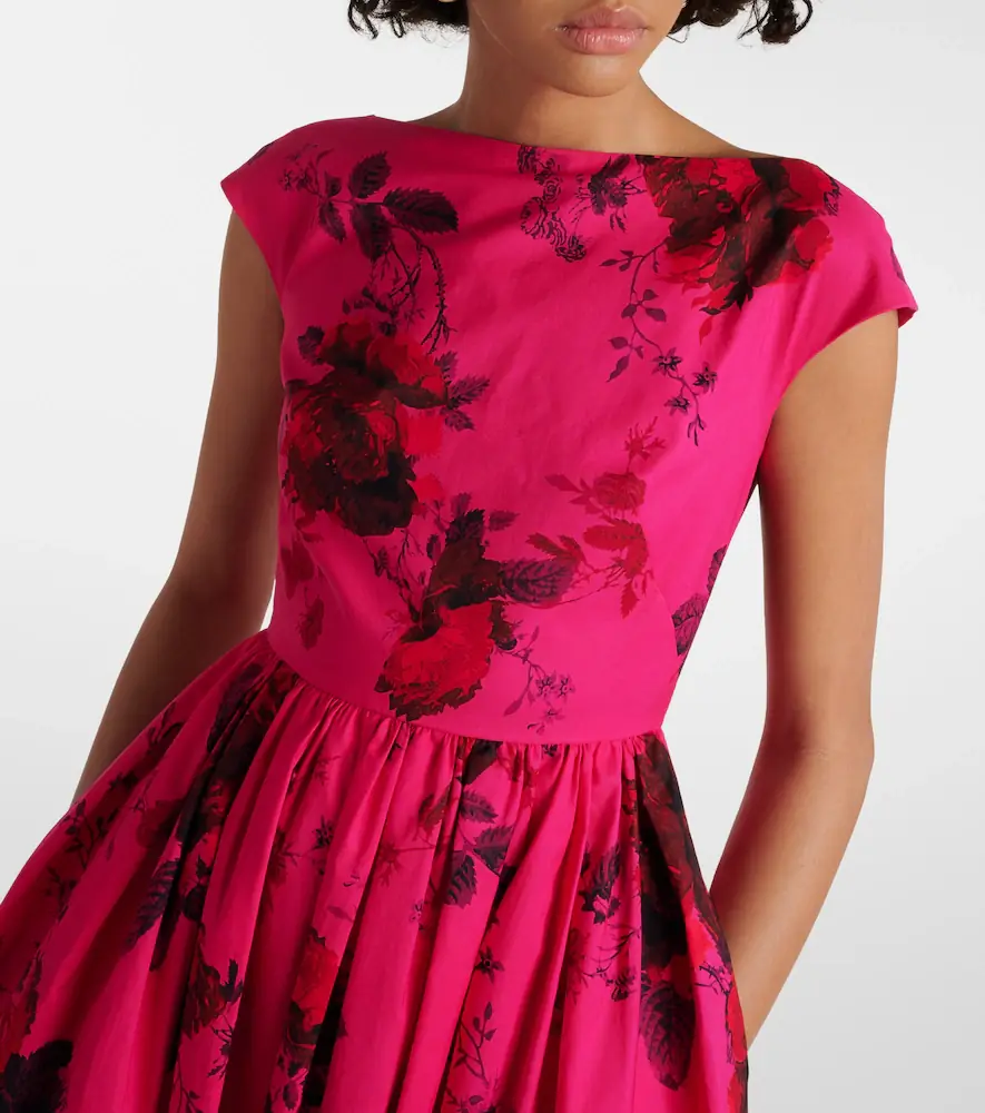 Erdem Floral cotton faille midi dress | Thumbnail 3