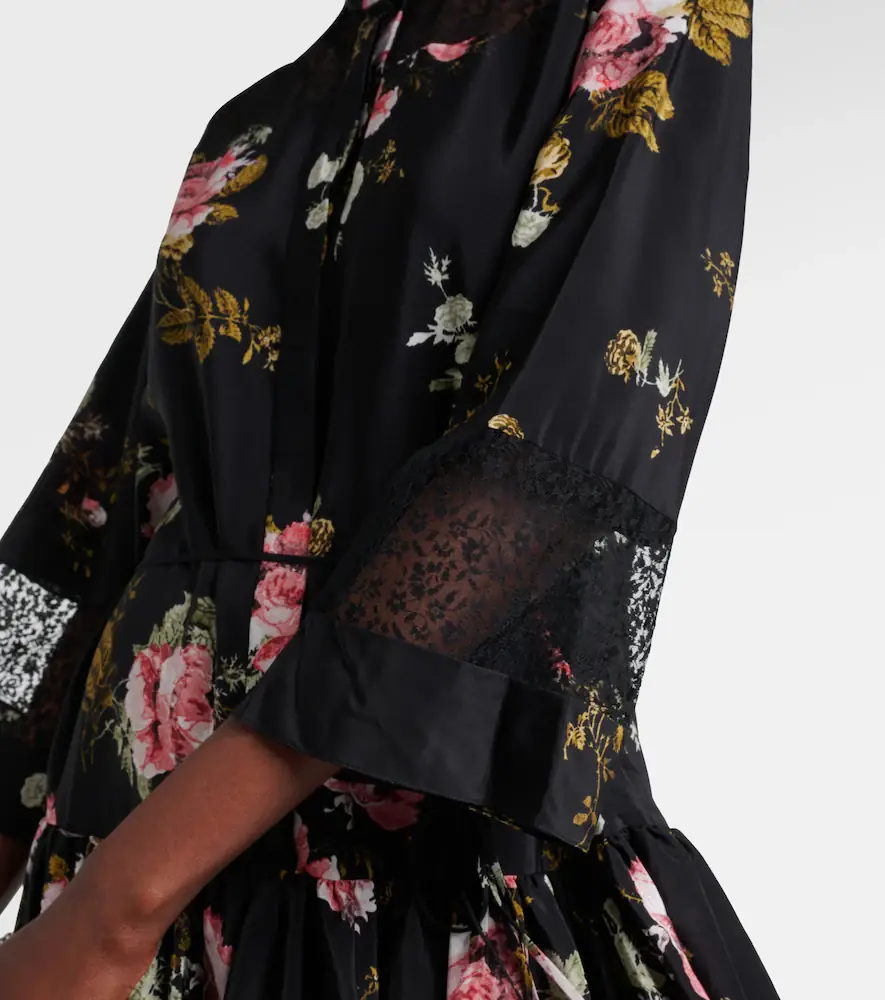 Erdem Floral silk crêpe de chine minidress | Thumbnail 3 Erdem Floral silk crêpe de chine minidress | Thumbnail 3