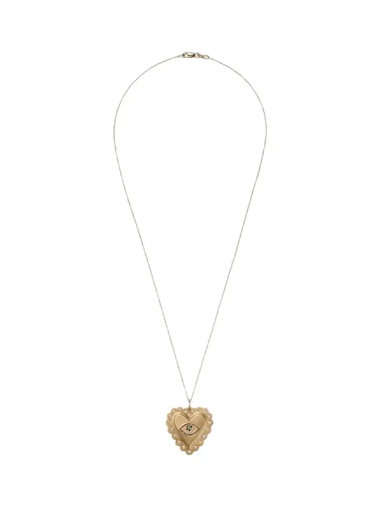 18kt gold necklace with diamonds and tsavorites 18kt gold necklace with diamonds and tsavorites