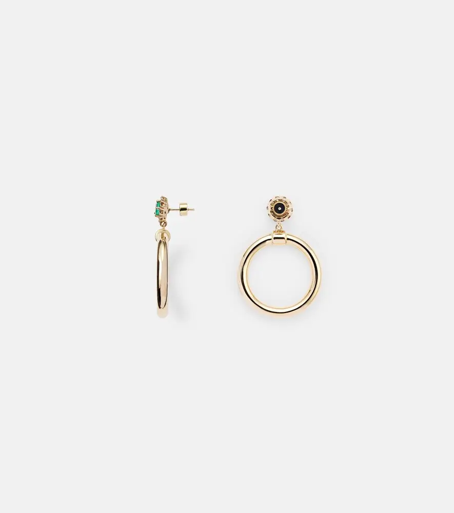 Ileana Makri Endless 18kt gold hoop earrings with emeralds and diamonds | Thumbnail 2