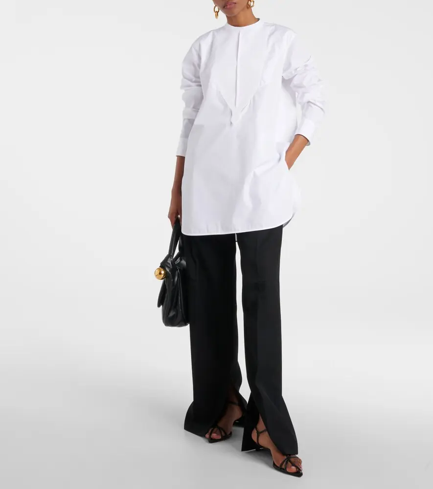Jil Sander Embroidered cotton poplin blouse | Thumbnail 4 Jil Sander Embroidered cotton poplin blouse | Thumbnail 4
