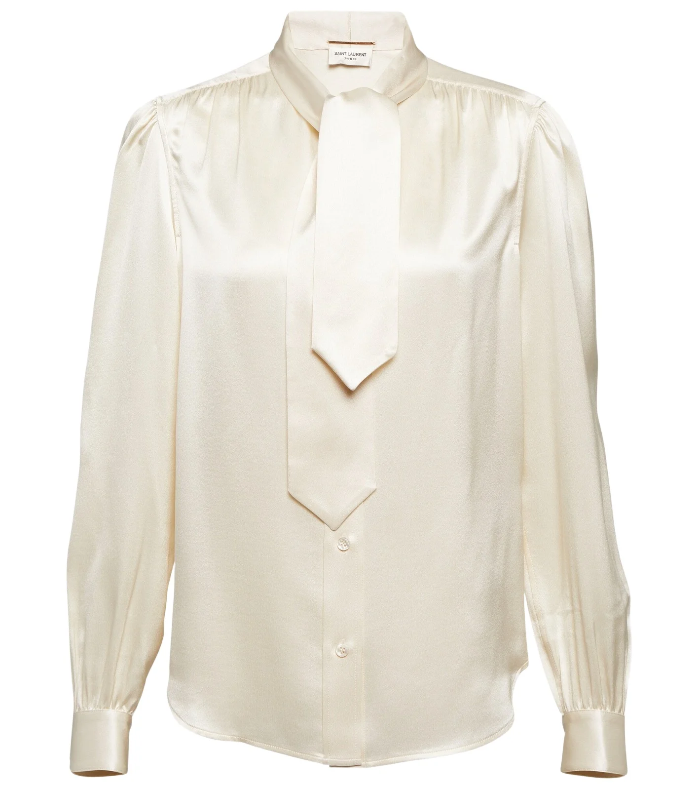 Tie-neck silk satin blouse Tie-neck silk satin blouse