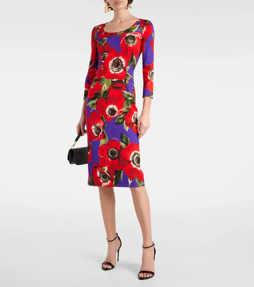 Dolce & Gabbana Floral silk-blend midi dress | Thumbnail 2