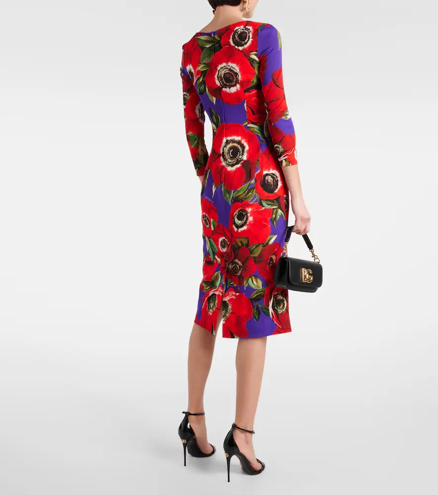 Dolce & Gabbana Floral silk-blend midi dress | Thumbnail 3