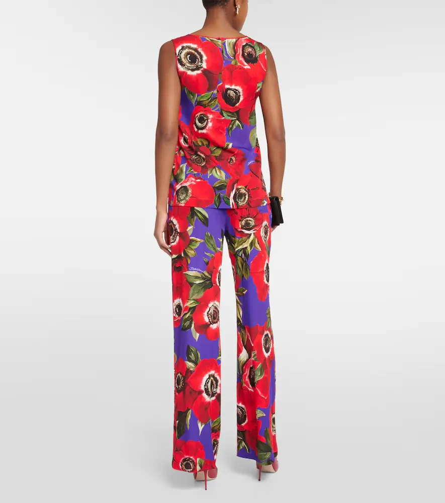 Dolce & Gabbana Anemone silk-blend charmeuse top | Thumbnail 4 Dolce & Gabbana Anemone silk-blend charmeuse top | Thumbnail 4