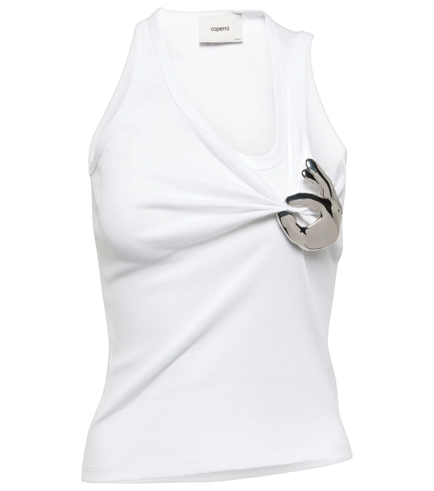 Emoji embellished cotton tank top