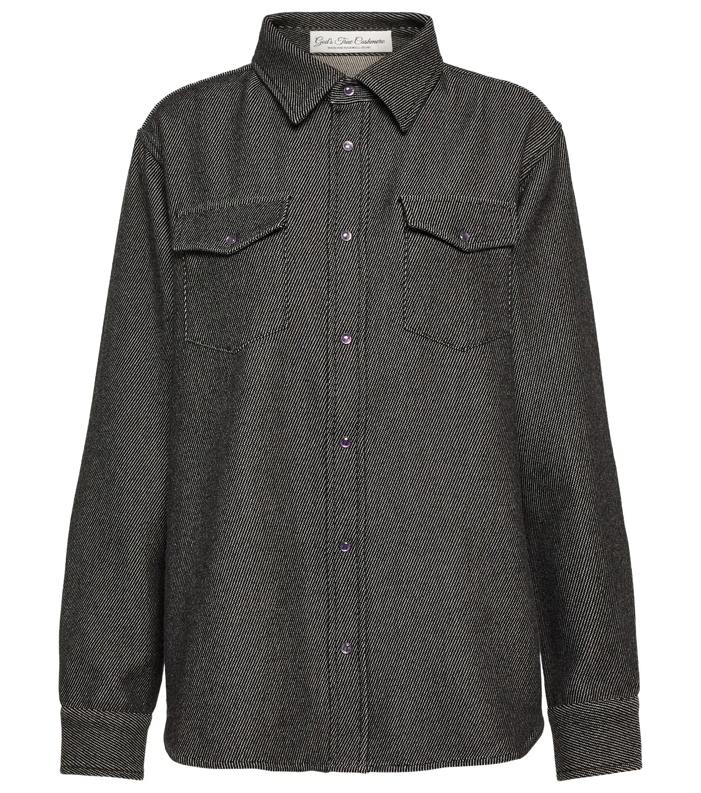 God’s True Cashmere Cashmere and cotton denim shirt