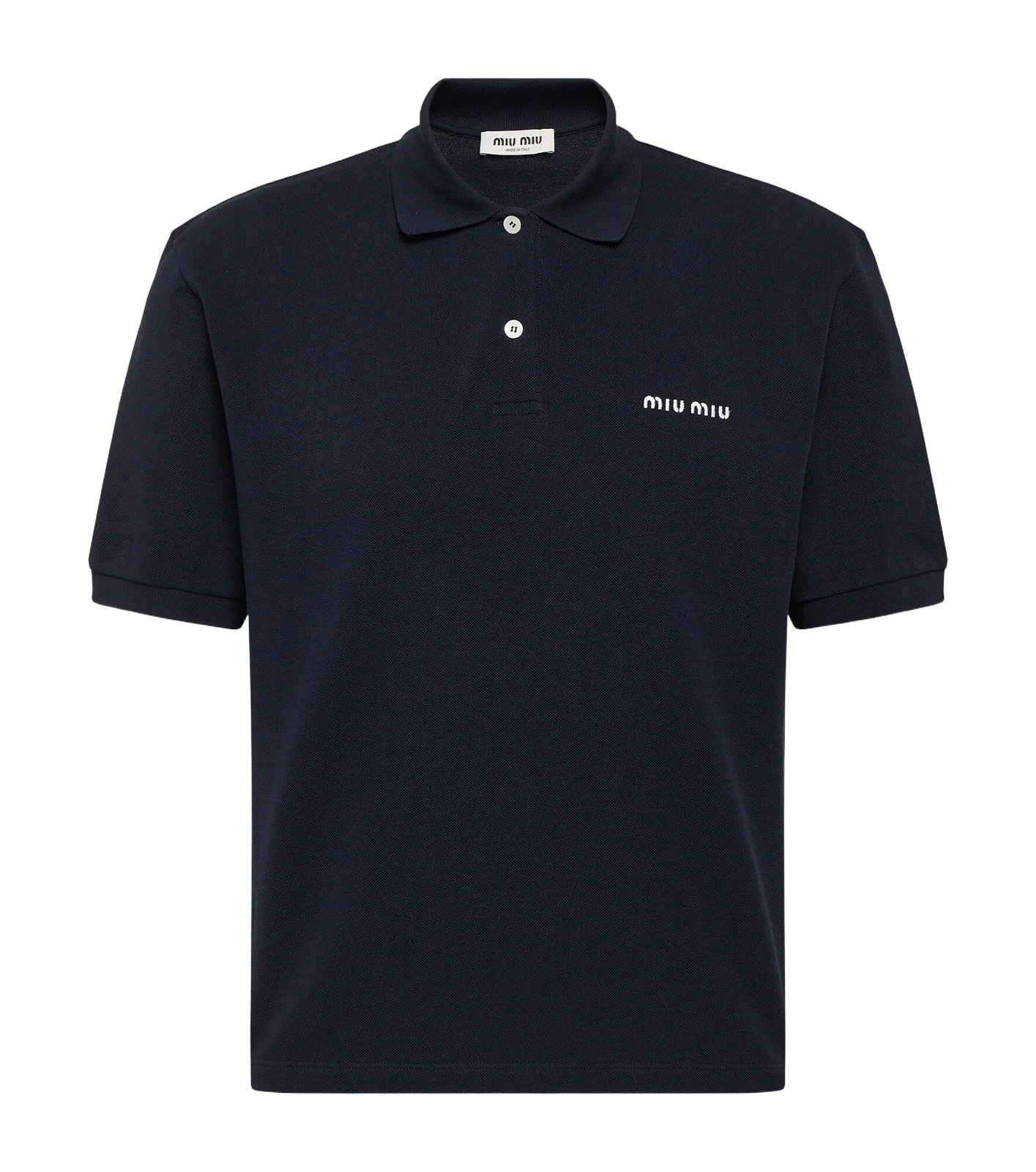 Miu Miu Logo cotton piqué polo shirt