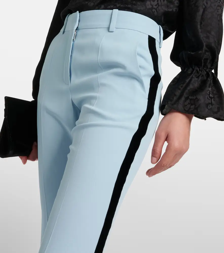 Nina Ricci Velvet-trimmed cady flared pants | Thumbnail 6