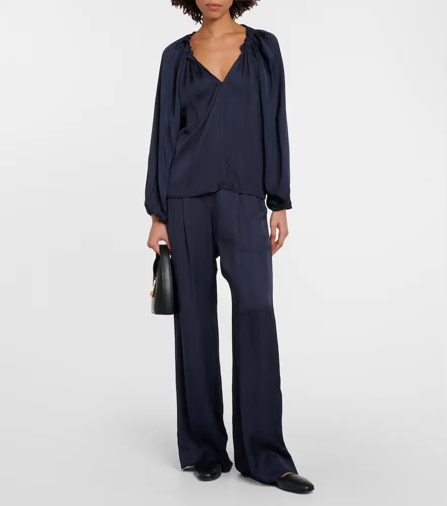 Velvet Livi satin wide-leg pants | Thumbnail 4