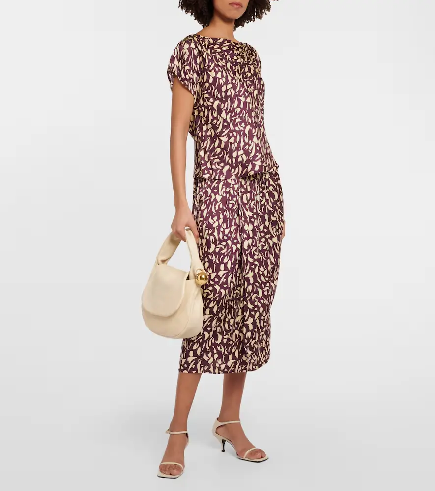Velvet Juno printed satin midi skirt | Thumbnail 2