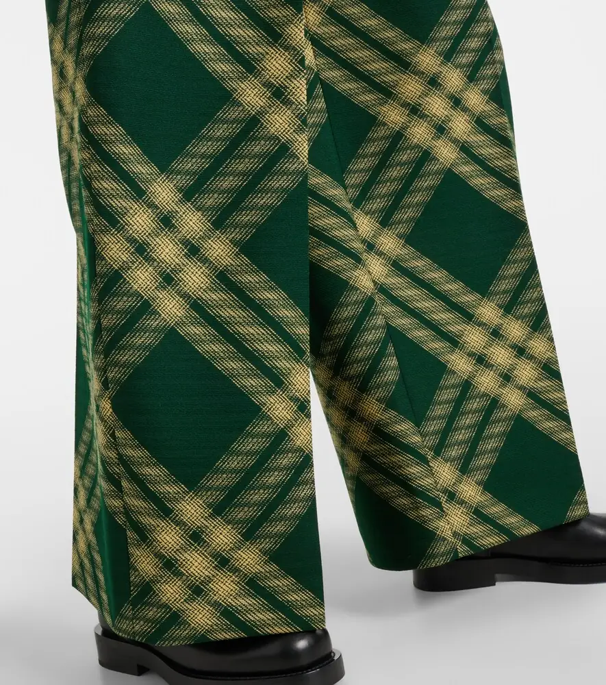 Burberry Checked wool twill wide-leg pants | Thumbnail 4 Burberry Checked wool twill wide-leg pants | Thumbnail 4