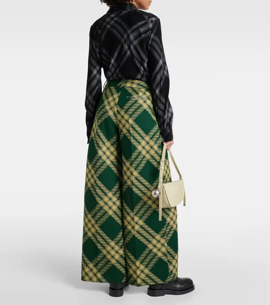 Burberry Checked wool twill wide-leg pants | Thumbnail 6 Burberry Checked wool twill wide-leg pants | Thumbnail 6