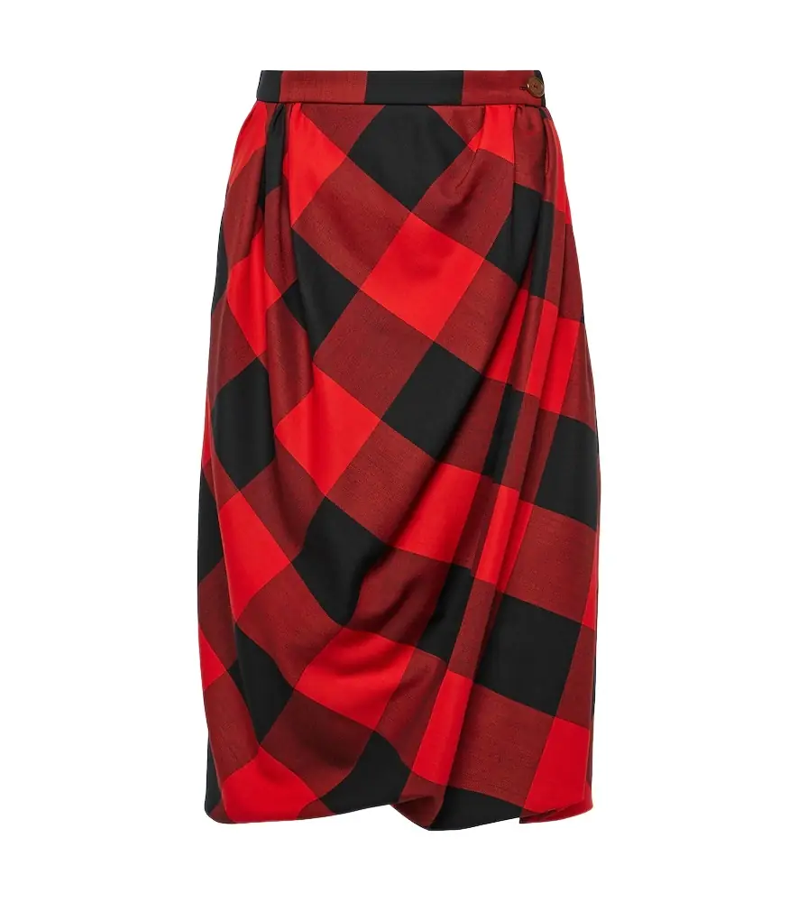 Vivienne Westwood Drunken Drape virgin wool midi skirt