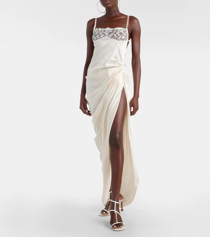 Jacquemus La Saudade Brodée satin slip dress | Thumbnail 2 Jacquemus La Saudade Brodée satin slip dress | Thumbnail 2