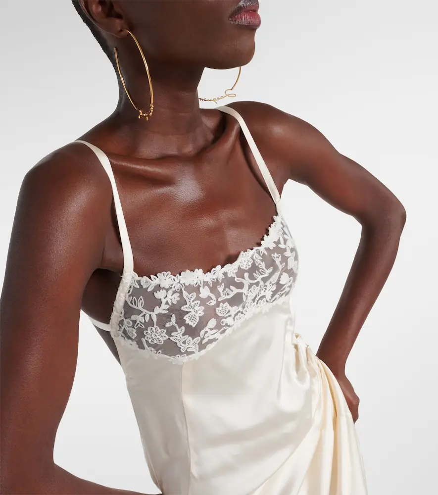 Jacquemus La Saudade Brodée satin slip dress | Thumbnail 4 Jacquemus La Saudade Brodée satin slip dress | Thumbnail 4