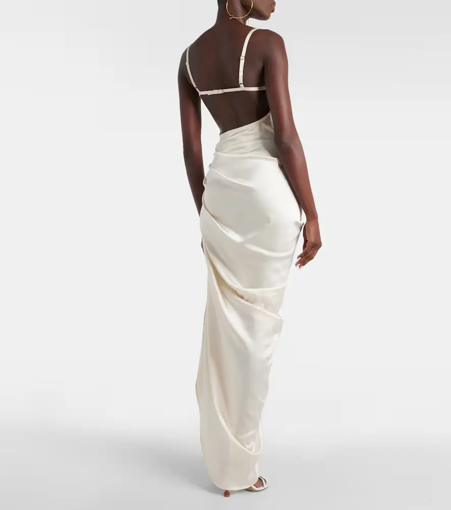 Jacquemus La Saudade Brodée satin slip dress | Thumbnail 5 Jacquemus La Saudade Brodée satin slip dress | Thumbnail 5