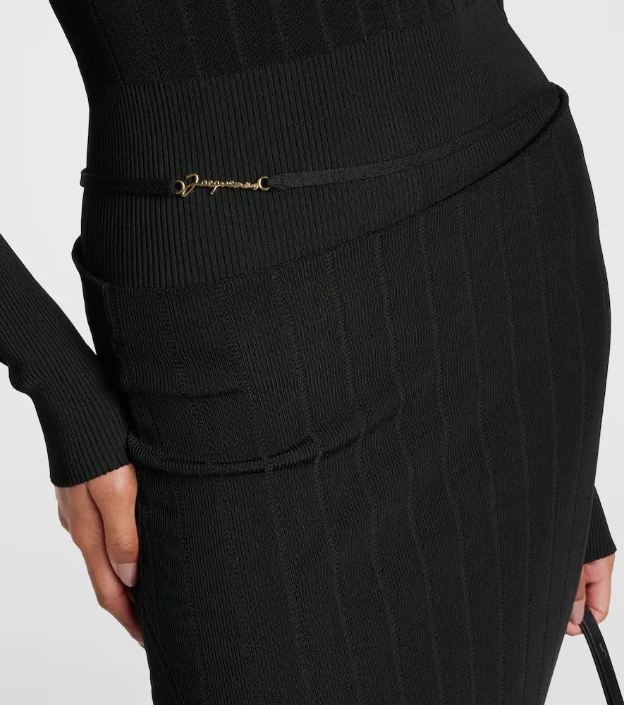 Jacquemus La Jupe Pralu ribbed-knit midi skirt | Thumbnail 2