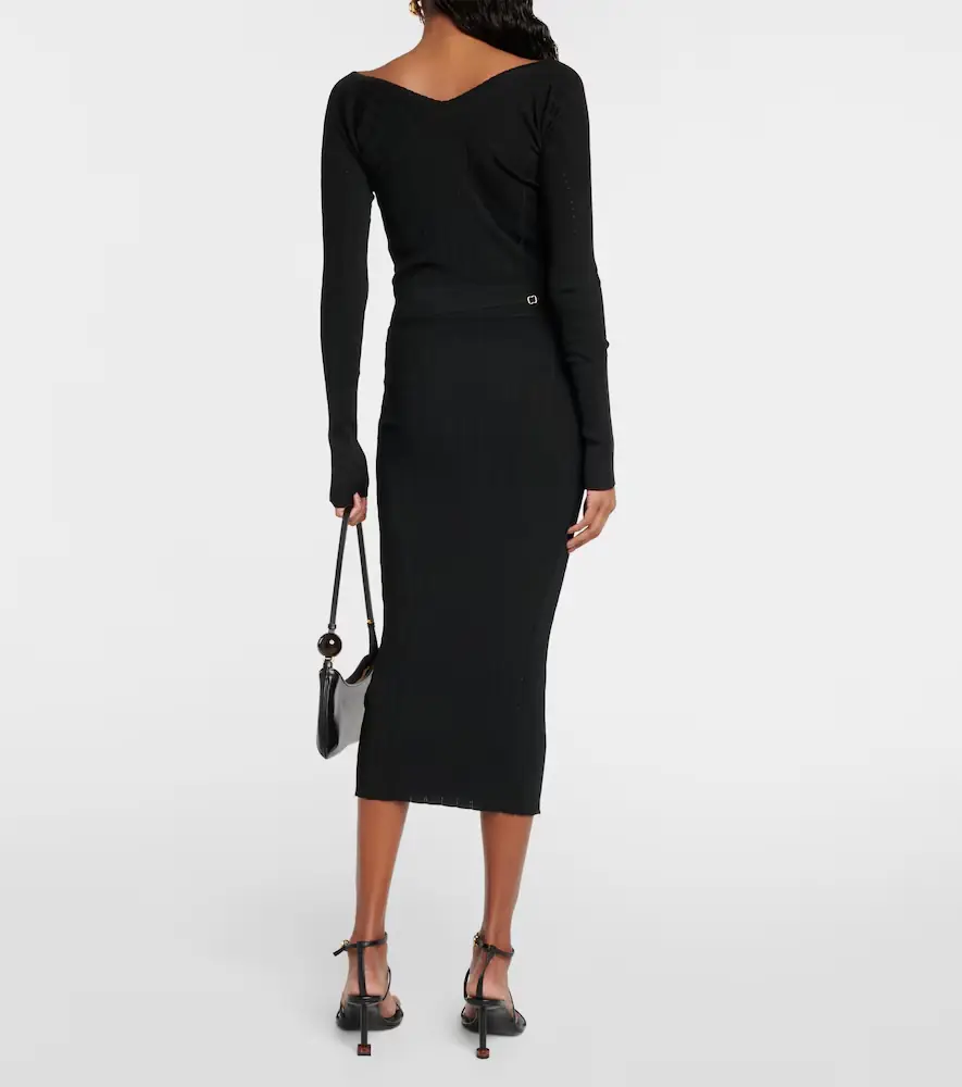 Jacquemus La Jupe Pralu ribbed-knit midi skirt | Thumbnail 4