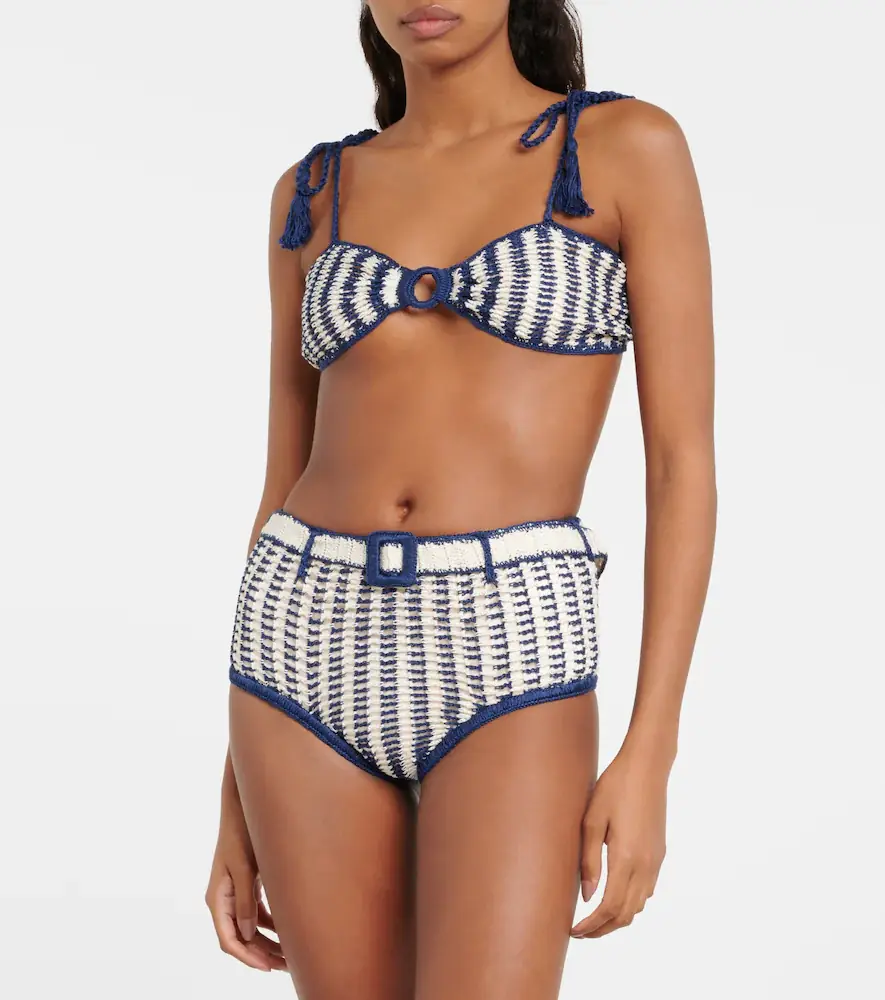 Anna Kosturova Crochet cotton bandeau bikini top | Thumbnail 3