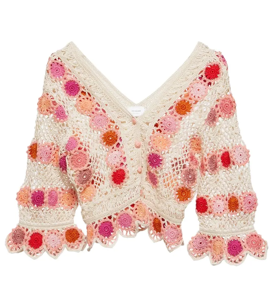 Anna Kosturova Bouquet floral cotton crochet top | Image 1 Anna Kosturova Bouquet floral cotton crochet top | Image 1