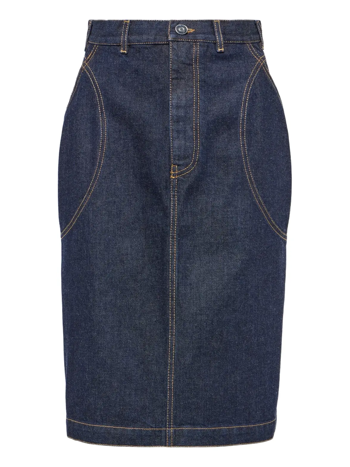 Denim pencil skirt