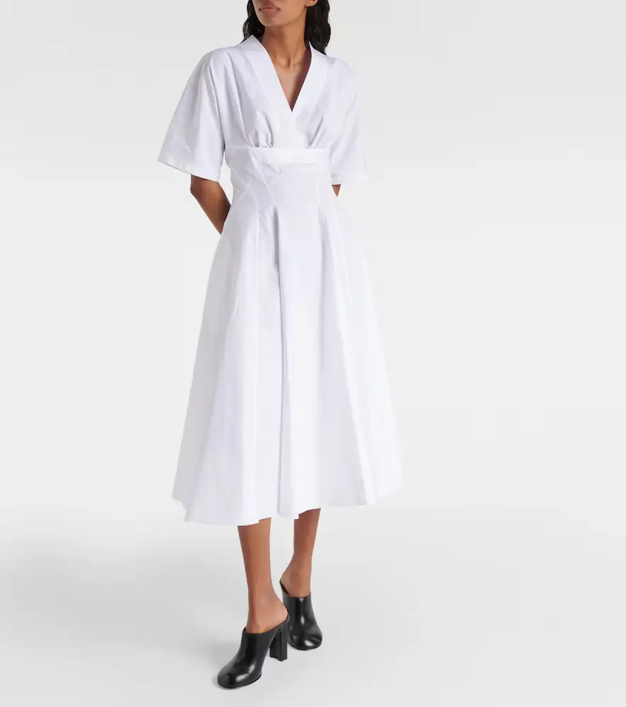 ALAÏA ALAÏA Cotton poplin midi dress | Thumbnail 2
