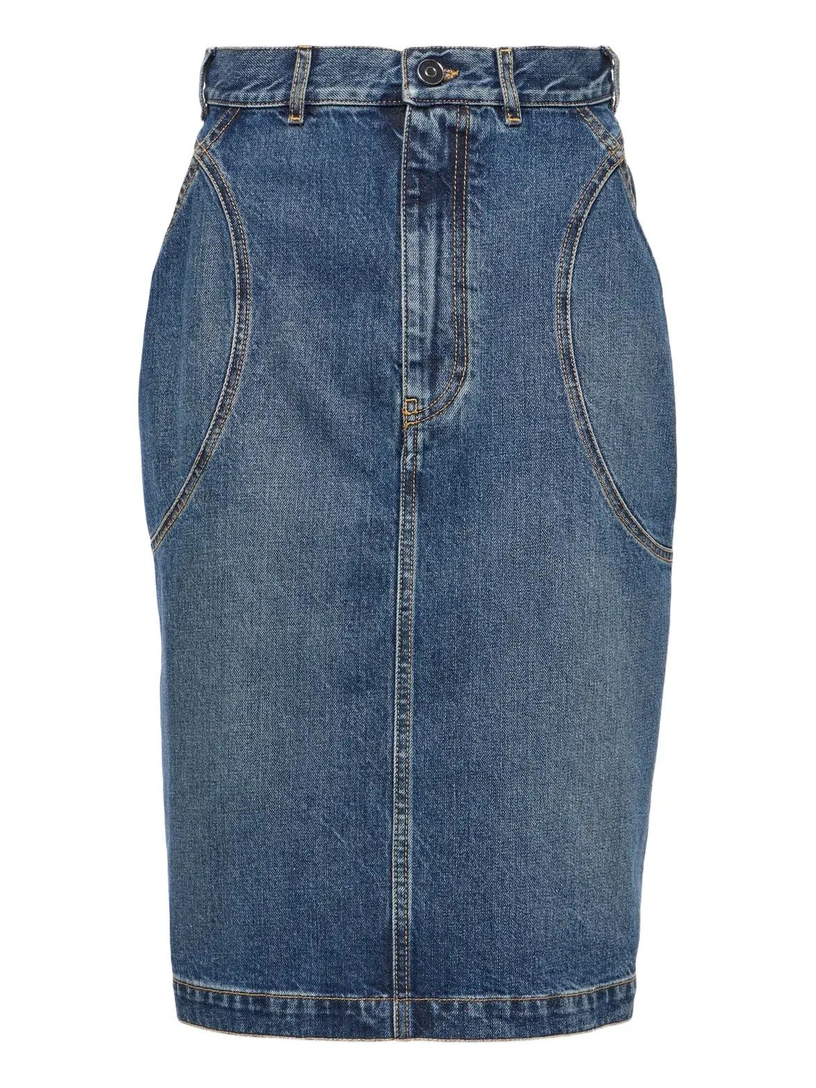 Denim pencil skirt