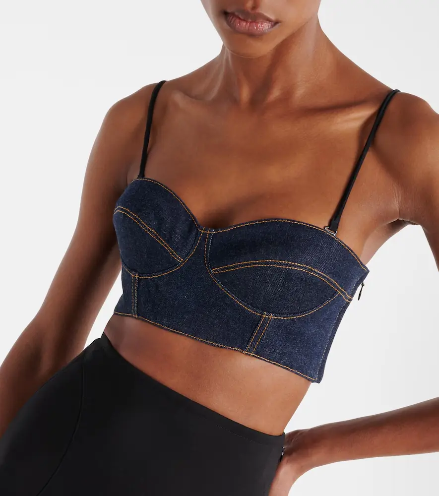ALAÏA ALAÏA Denim bra top | Thumbnail 5