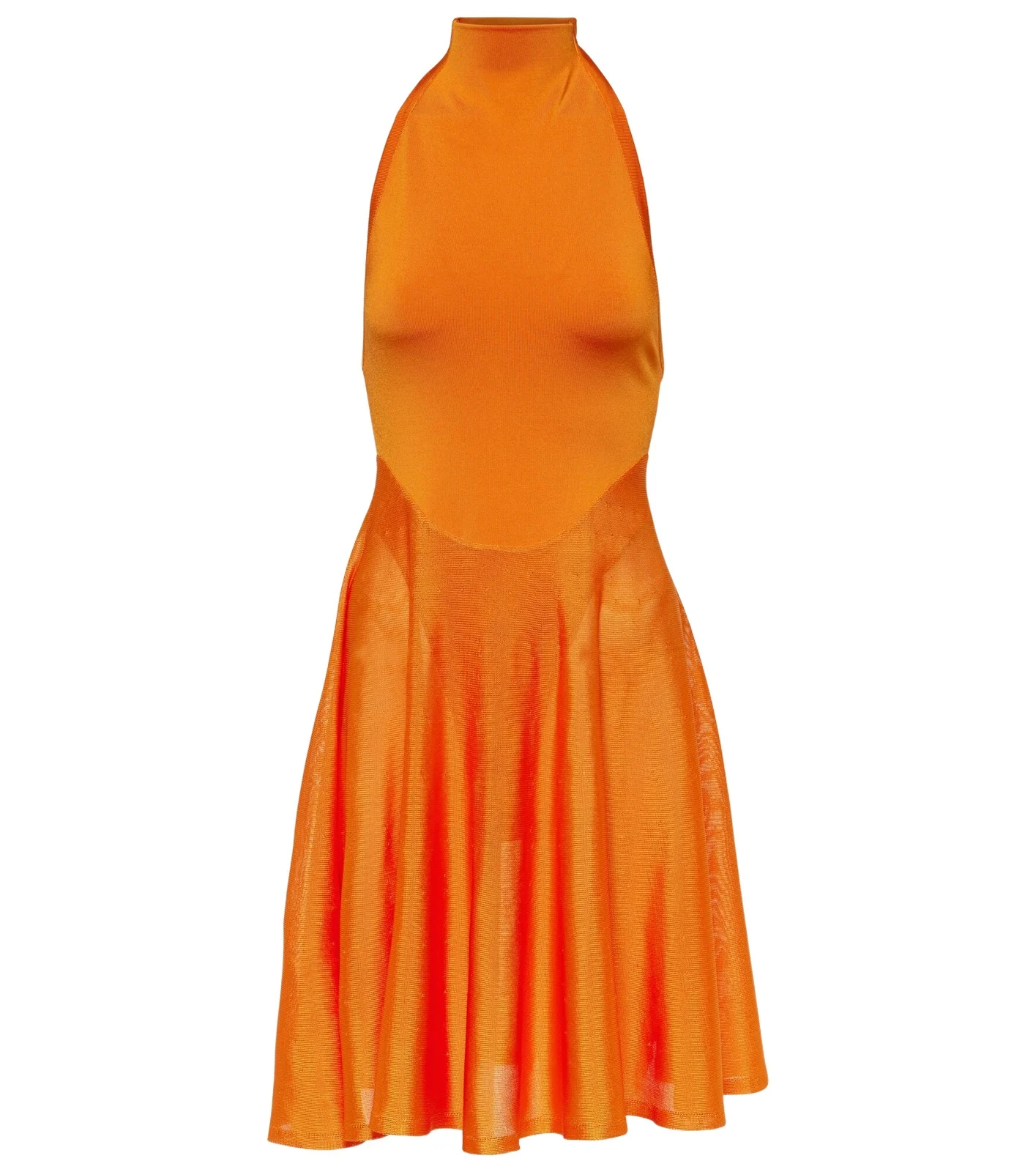 High-neck jersey minidress