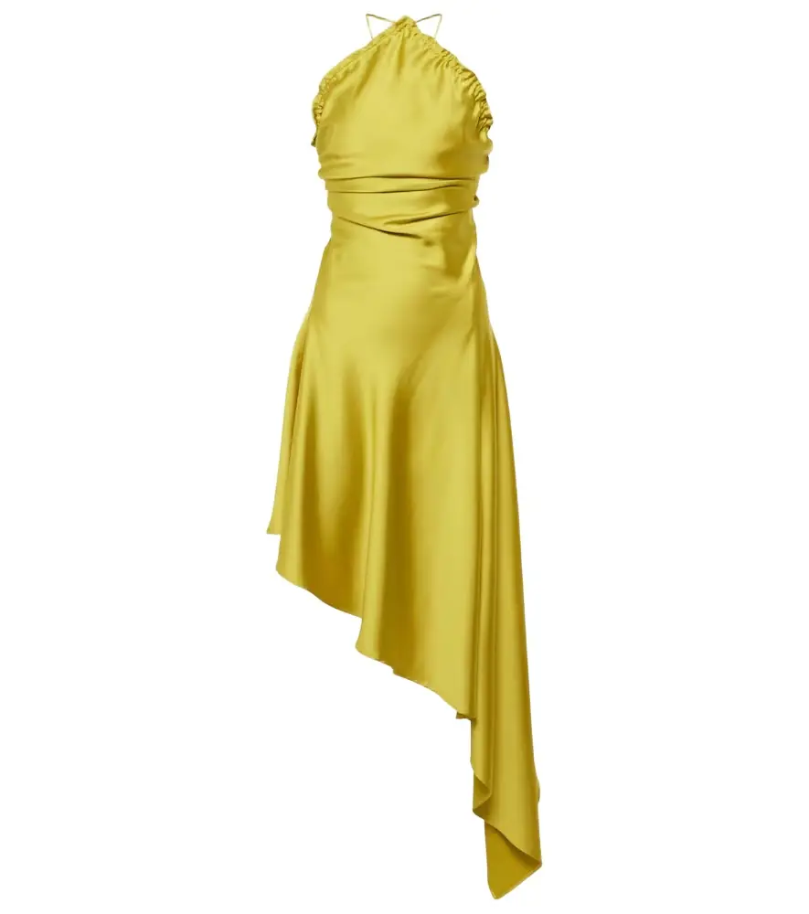 The Attico Feather-trimmed satin gown | Image 1 The Attico Feather-trimmed satin gown | Image 1