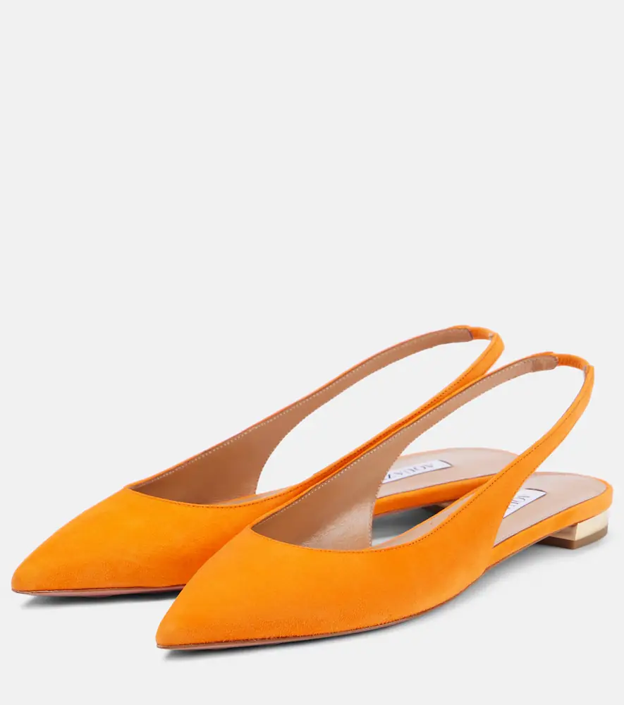 Aquazzura Purist suede slingback flats | Thumbnail 4