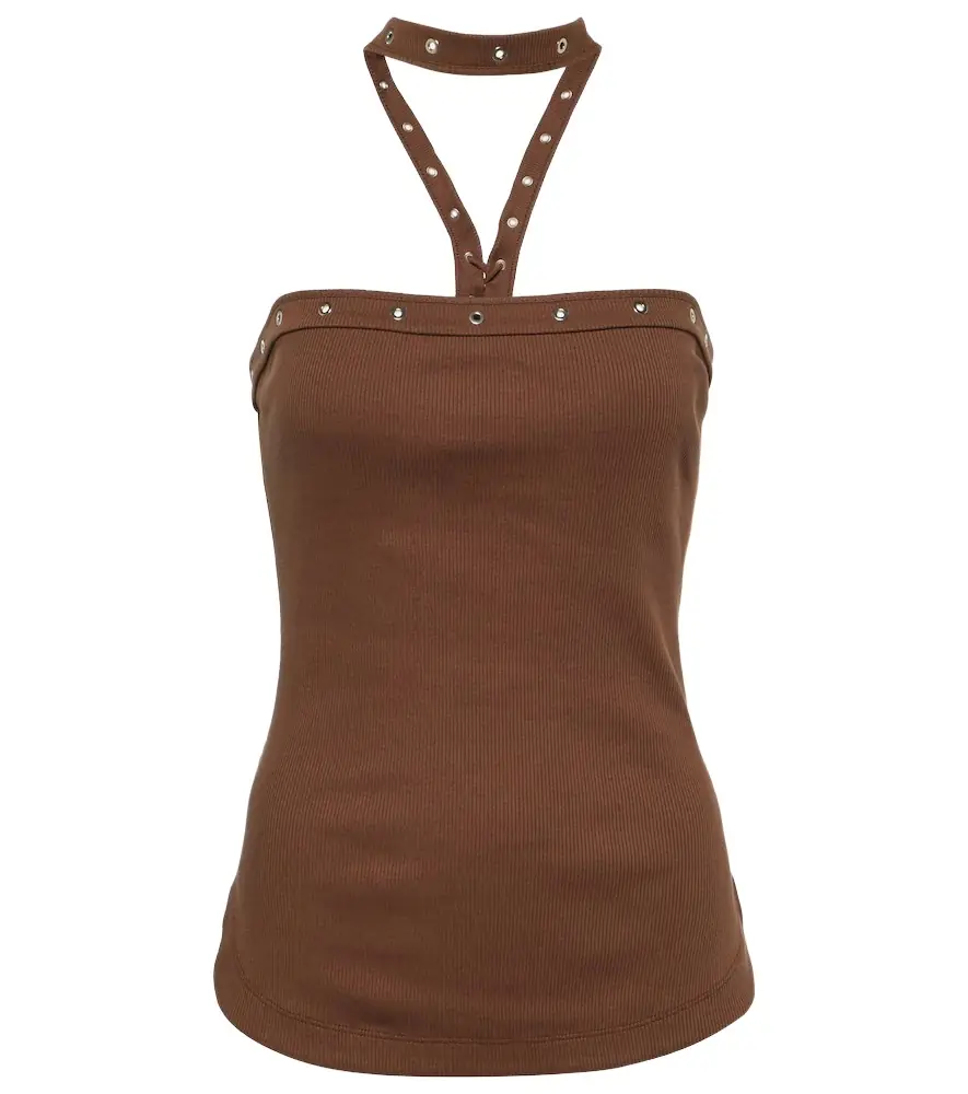 The Attico Ribbed-knit halterneck jersey top | Image 1 The Attico Ribbed-knit halterneck jersey top | Image 1