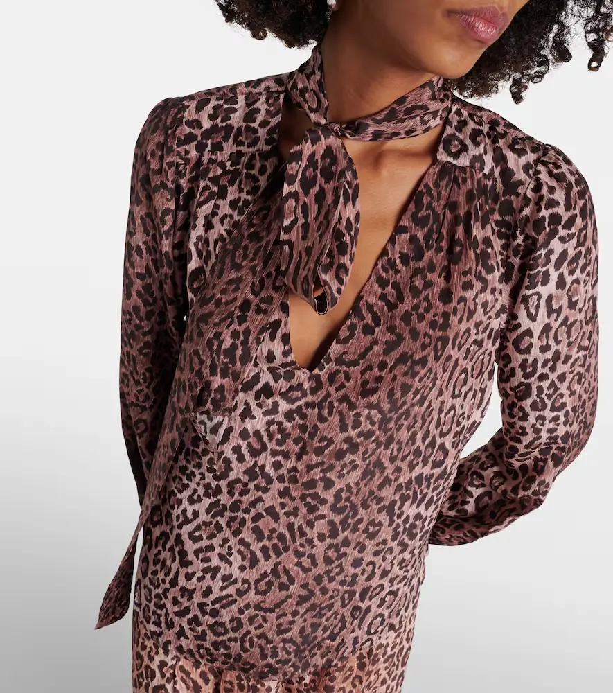 Rixo Moss leopard-print silk blouse | Thumbnail 4