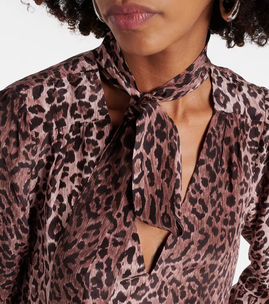 Rixo Moss leopard-print silk blouse | Thumbnail 5